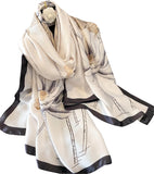 وشاح ساتان عصري وطويل وخفيف الوزن بتصميم رائج مصنوع من حرير ملبيري 100% للنساء من نيويرير