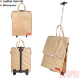 Smfbpro Folding Portable Rolling Crate Handcart，Smart Cart with Telescopic Handle, Collapsible Rolling Utility Basket Shopping for Supermarket Shopping、Teacher Shopping Moving Grocery