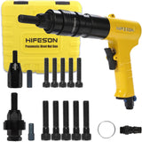 HIFESON Pneumatic Rivet Nut Gun with 1/4 & 5/16 & 3/8 Self-Locking Head Gun,Quick-Change Mandrels,Industrial Grade Adjustable Speed Air Rivnut Gun