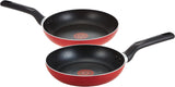 TEFAL Cookware Set of 12 Pieces | Super Cook | stewpot 22/24/28 cm/frypan 22/24 cm/wokpan 28 cm/Glass lid/spatula/spoon/slotted spoon | Non-Stick with Thermo Signal | Red | 2 Years Warranty| B243SC87
