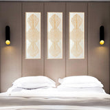 الواح خشبية للتعليق على الحائط بتصميم ماندالا منحوتة لديكور المنزل العتيق وغرفة النوم فوق السرير ومدخل المكتب ومنطقة المعيشة الكبيرة بتصميم ريفي مربع من سوق ديساينز، 3 قطع - 120 سم