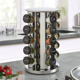 Arabest Rotating Spice Rack, 20 Jars Stainless Steel Spice Rack Organizer, Countertop Rack Tower Seasoning Storage Organization for Kitchen Cabinet Home Dried Herbs (Round)