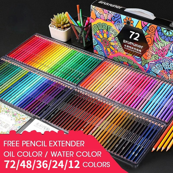 72/48/36/24/12 Professional Oil Color Pencil Set Watercolor Drawing Co –  AOOKMIYA