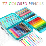 72 lápis coloridos a óleo profissional, lápis do artista ajustados para colorir livros prêmio artista série macia chumbo para desenhar