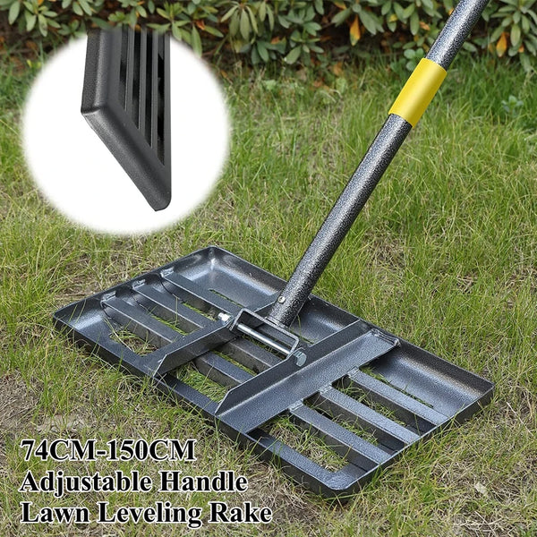 74CM 150CM Adjustable Handle Lawn Leveling Rake with Smooth Eadge