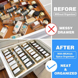 EOGILY Spice Drawer Organizer, Acrylic Spice Rack Organizer for Kitchen Drawer, 4 Slanted Tier Expandable Drawer Inserts for Spices, for Cabinet (Style 5#)