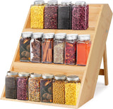 EOGILY Spice Drawer Organizer, Acrylic Spice Rack Organizer for Kitchen Drawer, 4 Slanted Tier Expandable Drawer Inserts for Spices, for Cabinet (Style 5#)