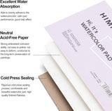HIMI Watercolor Paper Pad, 5.5x8.5", 50 Sheet Mixed Paper Pad, Painting, Watercolor, Mixed Media and Ink Sketchbook for Adult Student Beginner, Art Supplies Paint Pad Gift (Purple)