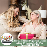 طيور زجاجية ملونة على فروع لسطح المكتب زينة معدنية زاهية لديكور المنزل والمكتب سلسلة ديكورات هدية الانتقال لمنزل جديد ومحبي الطيور 5 من كاستويف أكريليك متعدد الألوان