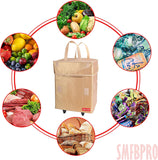 Smfbpro Folding Portable Rolling Crate Handcart，Smart Cart with Telescopic Handle, Collapsible Rolling Utility Basket Shopping for Supermarket Shopping、Teacher Shopping Moving Grocery