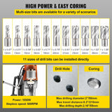 Mophorn Magnetic Drill 1680W Magnetic Drill Press with 2" Boring Diameter Annular Cutter Machine 2900 LBS 11pcs HSS Annular Cutter Bits