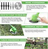 Fawoonu Electric Lawn Mower Li-ion Battery Cordless Grass Trimmer Auto Release Household Portable Garden Home Trimming Machine for Gardening Green