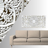 الواح خشبية للتعليق على الحائط بتصميم ماندالا منحوتة لديكور المنزل العتيق وغرفة النوم فوق السرير ومدخل المكتب ومنطقة المعيشة الكبيرة بتصميم ريفي مربع من سوق ديساينز، 3 قطع - 120 سم