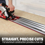 Milescraft 1409 Track Saw Guide – Universal Compatibility for Circular Saws with Blades up to 7-1/4”. 50” Cutting Range with 2” Cutting Depth. All Aluminum Construction. Expandable Cutting Range