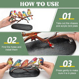 طيور زجاجية ملونة على فروع لسطح المكتب زينة معدنية زاهية لديكور المنزل والمكتب سلسلة ديكورات هدية الانتقال لمنزل جديد ومحبي الطيور 5 من كاستويف أكريليك متعدد الألوان