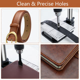 CXRCY Leather Hole Puncher Leather Press,Manual Leather Hole Punch Set for Leatherworking DIY Craft-Leather Hole Punching,Setting Rivets,Button Snaps with 13pcs Punches, PP & Aluminum Plate