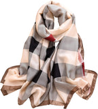 وشاح ساتان عصري وطويل وخفيف الوزن بتصميم رائج مصنوع من حرير ملبيري 100% للنساء من نيويرير