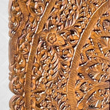 الواح خشبية للتعليق على الحائط بتصميم ماندالا منحوتة لديكور المنزل العتيق وغرفة النوم فوق السرير ومدخل المكتب ومنطقة المعيشة الكبيرة بتصميم ريفي مربع من سوق ديساينز، 3 قطع - 120 سم