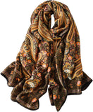 وشاح ساتان عصري وطويل وخفيف الوزن بتصميم رائج مصنوع من حرير ملبيري 100% للنساء من نيويرير