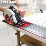 Milescraft 1409 Track Saw Guide – Universal Compatibility for Circular Saws with Blades up to 7-1/4”. 50” Cutting Range with 2” Cutting Depth. All Aluminum Construction. Expandable Cutting Range