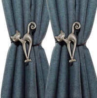 Starthi Magnetic Curtain Tiebacks, 2 Pieces Cute Cat Magnetic Curtain Tiebacks Curtain Clips Rope Holdbacks Curtain Holder Buckles with Strong Durable Magnet for Home Office Dorm