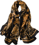 وشاح ساتان عصري وطويل وخفيف الوزن بتصميم رائج مصنوع من حرير ملبيري 100% للنساء من نيويرير