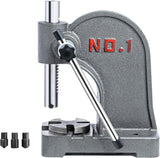 CXRCY Arbor Press 1 Ton Round Ram, Cast Iron Heavy duty Upgraded Manual Arbor Press 1 Ton, 5.5" Maximum Height, Desktop Arbor Press, Metal Punch Press Machine for Stamping Bending Forming Stretching