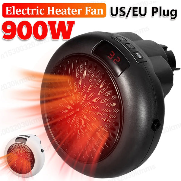 900W Mini Heater for Home Small Bathroom Heating Fans Plug in