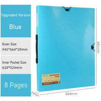 A1 Paper File Organizer Booklet Transparent PVC Document Bag Paintings Display Book