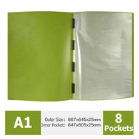 A1 Paper File Organizer Booklet Transparent PVC Document Bag Paintings Display Book