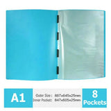 A1 Paper File Organizer Booklet Transparent PVC Document Bag Paintings Display Book