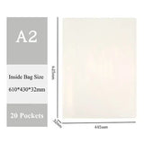 A2 papel organizador livreto multi bolso documento saco desenhos pinturas exibir livro