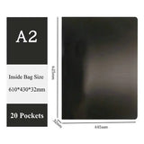 A2 papel organizador livreto multi bolso documento saco desenhos pinturas exibir livro
