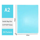 A2 papel organizador livreto multi bolso documento saco desenhos pinturas exibir livro