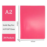 A2 papel organizador livreto multi bolso documento saco desenhos pinturas exibir livro