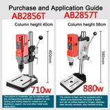 AB2856T Mini Rotary Table Drilling Machine Multi-function Bench Drill Small 220v Home Small Electric Drill Milling Machine