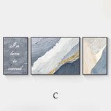 Abstract Canvas Wall Art, 100% Hand Drawn Abstract Lines, Living Room Triptych, Modern Decoration Painting, High-End