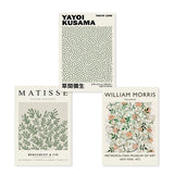 Abstract Matisse Yayol Kusama Green Botanical Posters Wall Art Canvas Painting Prints Pictures Modern Living Room Interior Decor