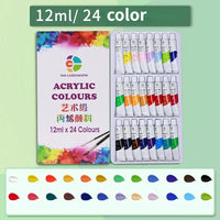 Acrylic Paint 12/18/24/36 Colors 12ml Tube Acrylic Paint Set, Paint for Clothing, Painting, Rich Pigments for Artists Painting