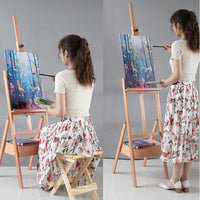 AOOKMIYA Adjustable Beech Easel for The Artist Painting Sketch Easel Drawing Table Box Oil Paints Easel Table Art Supplies for Painting