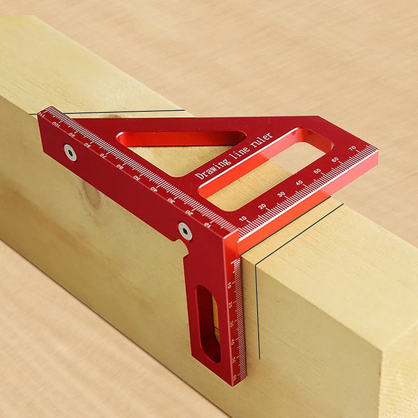 Allsome-3D Régua de Medição Angle para Carpenter, 45 90 Graus Triângulo Scriber, Transferidor Quadrado, Mitra, Régua