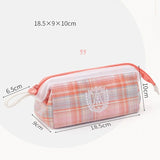 Angoo [A Class] Pen Case Pencil Bag Boat Shape Fresh Color Plaid Storage Pouch with Handle Organizer for Stationery School A6438