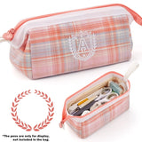 Angoo [A Class] Pen Case Pencil Bag Boat Shape Fresh Color Plaid Storage Pouch with Handle Organizer for Stationery School A6438