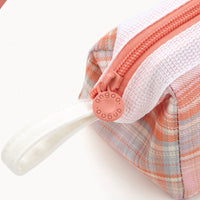 Angoo [A Class] Pen Case Pencil Bag Boat Shape Fresh Color Plaid Storage Pouch with Handle Organizer for Stationery School A6438