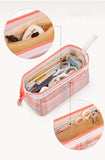 Angoo [A Class] Pen Case Pencil Bag Boat Shape Fresh Color Plaid Storage Pouch with Handle Organizer for Stationery School A6438