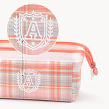 Angoo [A Class] Pen Case Pencil Bag Boat Shape Fresh Color Plaid Storage Pouch with Handle Organizer for Stationery School A6438