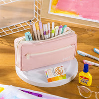 Angoo Cream Cube Pencil Bag Pen Case Pure Color Basic Design Storage Pouch Pocket for Stationery School A7289