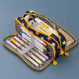 Angoo Cute Pencil Case Canvas for Girls Macaron Pencil Box Multilayer School Pouch Kawaii Pensil Case Pen Bag Storage Stationery