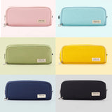Angoo Cute Pencil Case Canvas for Girls Macaron Pencil Box Multilayer School Pouch Kawaii Pensil Case Pen Bag Storage Stationery