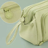 Angoo Cute Pencil Case Special Macaron Color Side Window Canvas Big Pencil Pouch Pen Box Storage Bag Student School Stationery